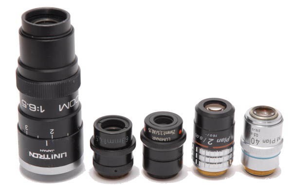 显微镜头测试第2部分： Unitron变焦0.7-4.5x 蔡司Luminar 63 mm f / 4.5 蔡司Luminar 25 mm f / 3.5 Nikon Plan 2x显微镜物镜 Nikon M Plan 40x ELWD显微镜物镜