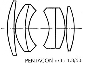 VEB Pentacon auto 50mm F1.8 (M42)早期型号和晚期型号镜头资料